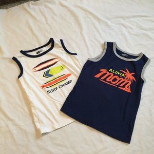 2 Crazy 8 Boys Sleeveless Graphic Tees 4T